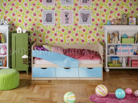 Детская Кровать Бабочки/Разные Цвета